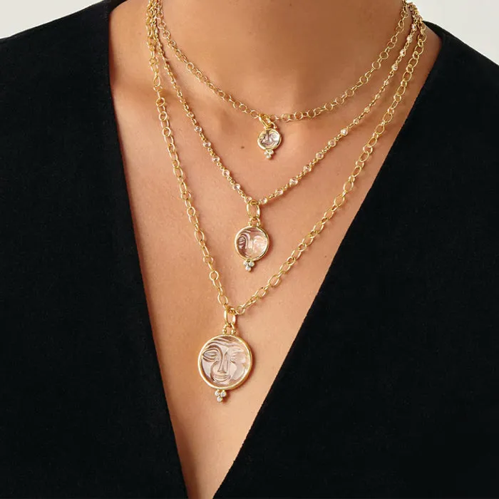 Temple St. Clair 18K Moonface Pendant 25mm - P71852-CRMNFC25