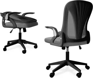 Tervo Model S | Foldable & Adjustable Height for Small Spaces | Gaming Chair | Swivel Desk Chair for Home Work | Ergonomic Mesh Computer Chair for Bedroom (Grey & Black)