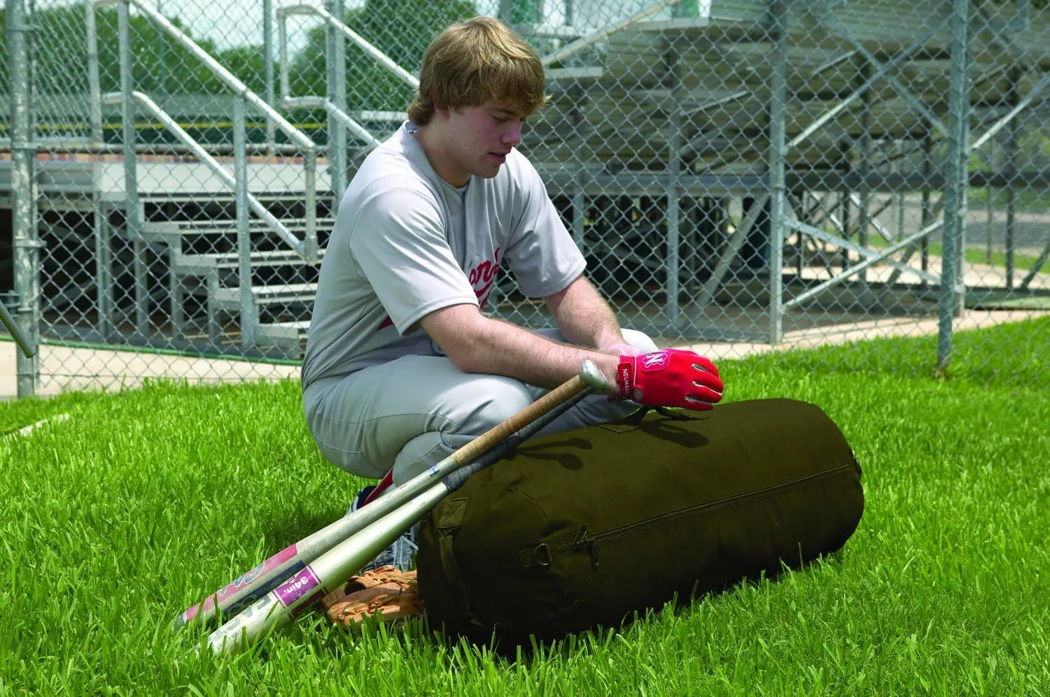 Texsport Zipper Canvas Duffle Duffel Roll Travel Sports Equipment Bag, Olive Drab, Standard