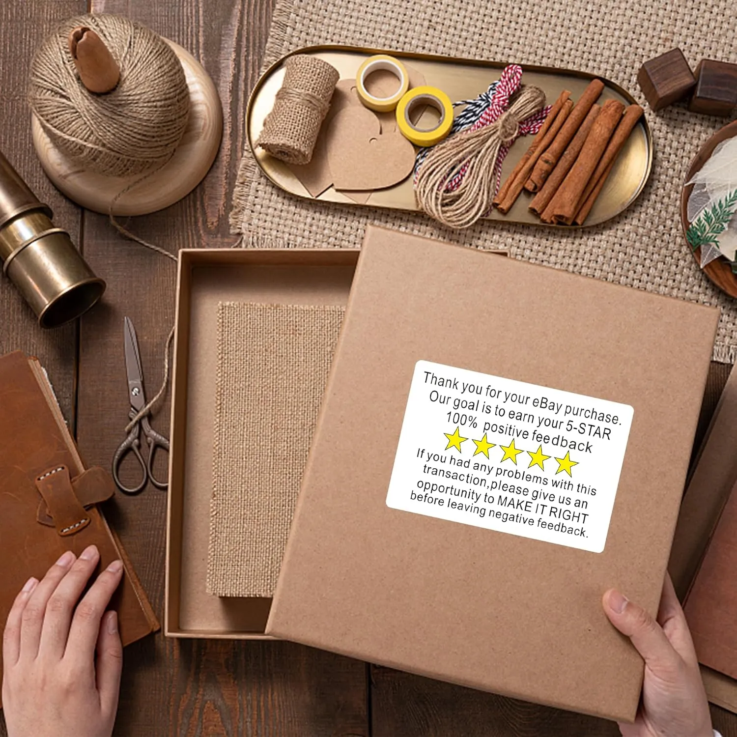 Thank You for Your Ebay Purchase Stickers 2×3 Inch Positive Negative Feedback Labels for E-Commerce, Customer Service or Small Business - 200 Stickers Per Roll (10 Rolls)