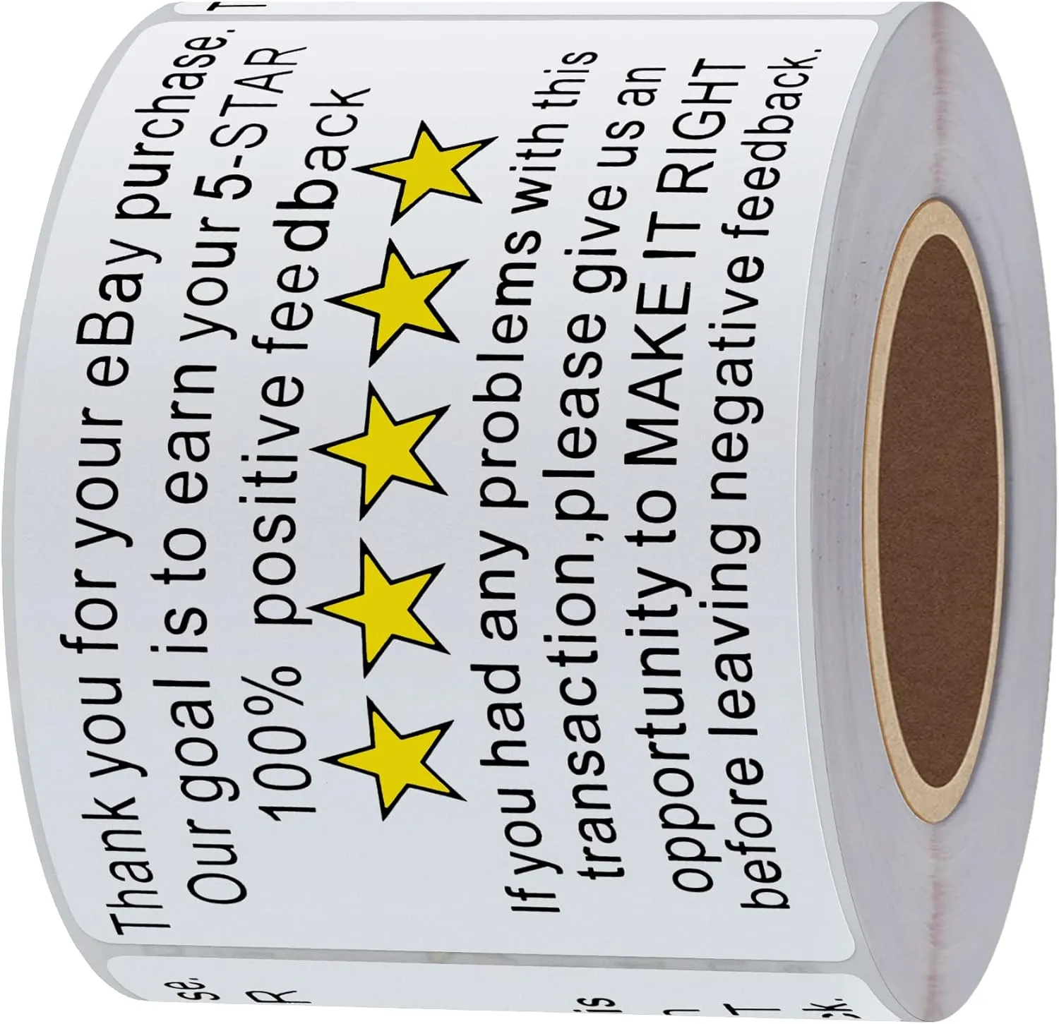 Thank You for Your Ebay Purchase Stickers 2×3 Inch Positive Negative Feedback Labels for E-Commerce, Customer Service or Small Business - 200 Stickers Per Roll (10 Rolls)