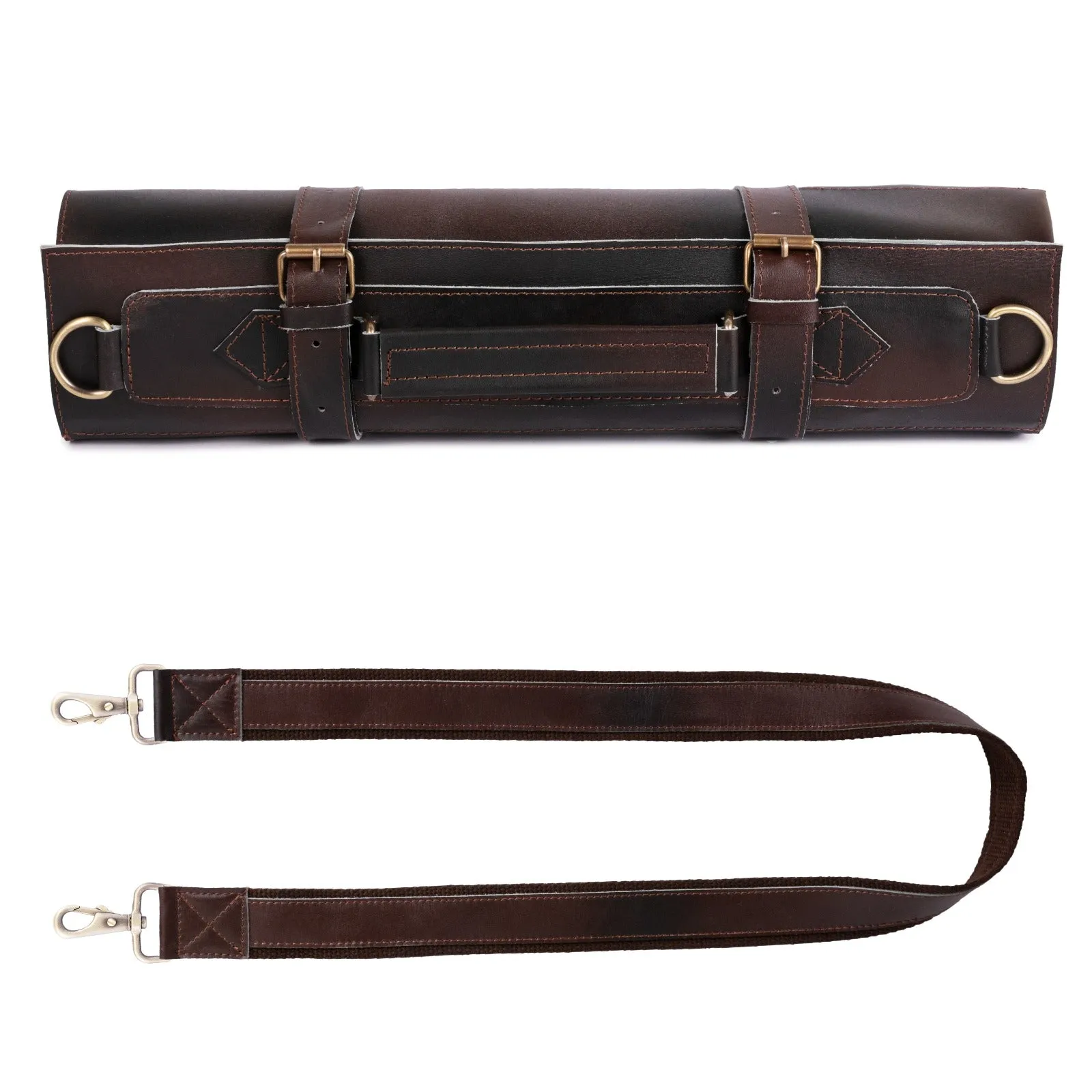 The East Sussex 5 Pocket Full Grain Handmade Leather Knife Roll