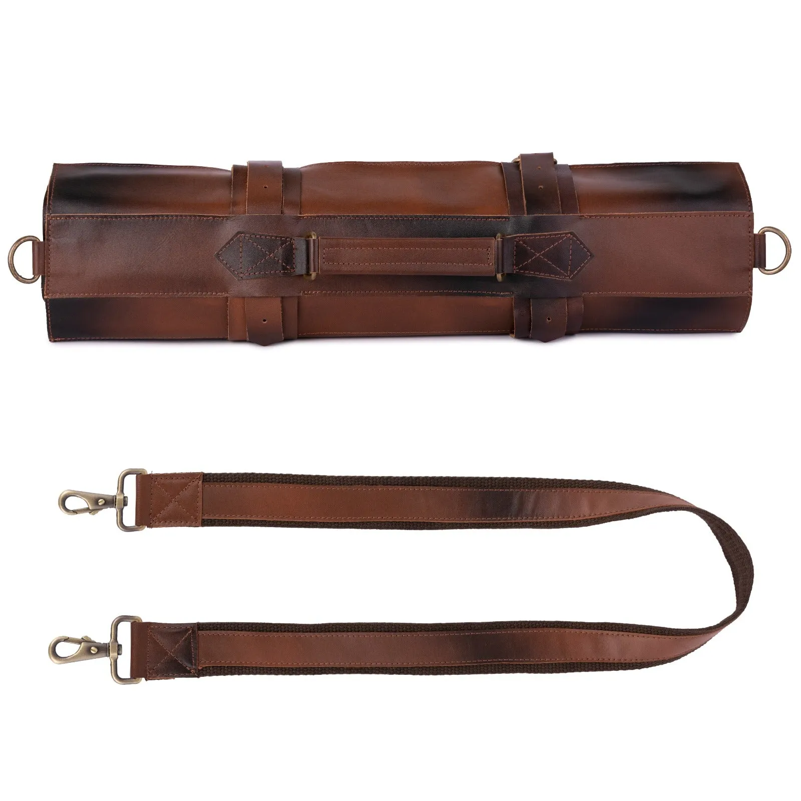 The East Sussex 5 Pocket Full Grain Handmade Leather Knife Roll