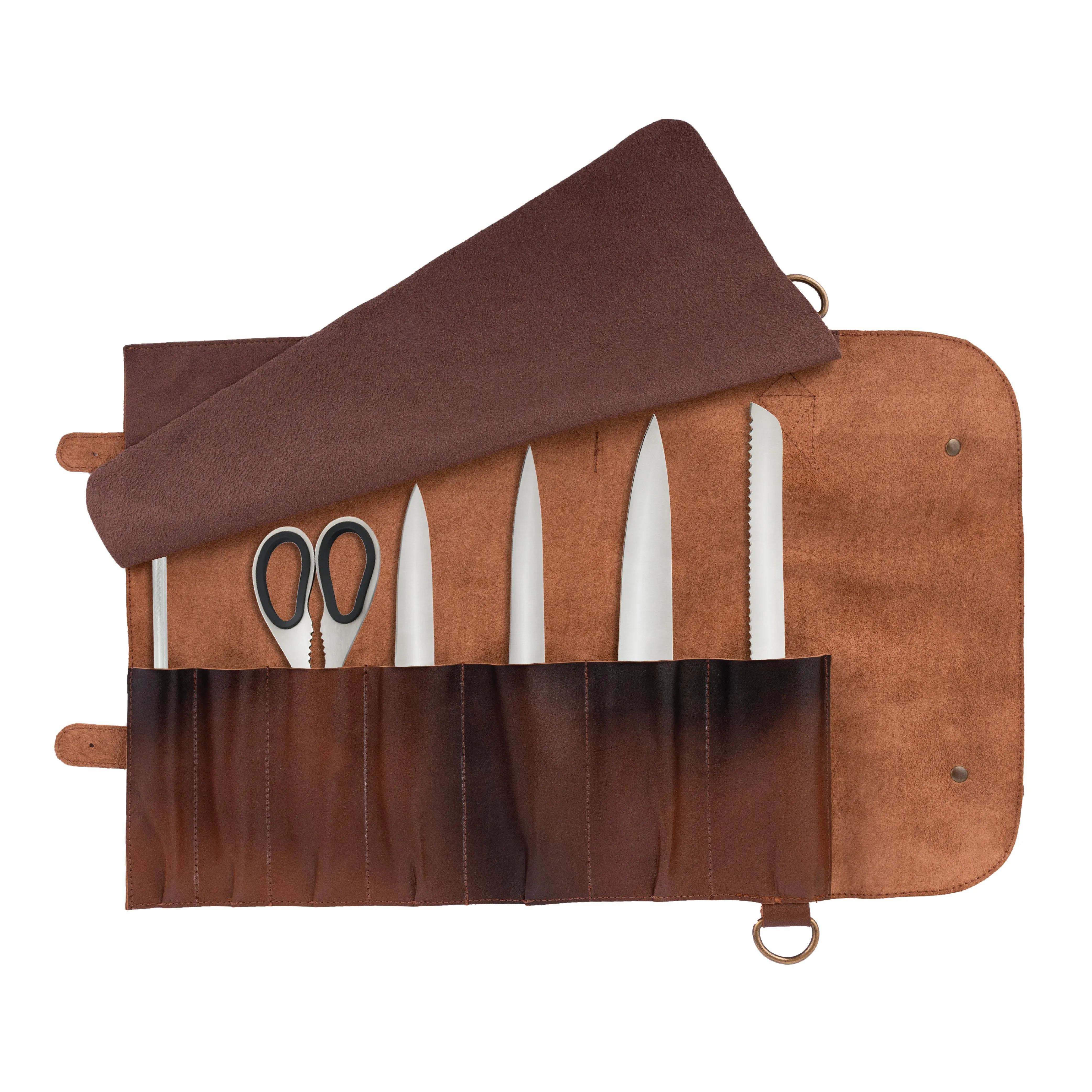 The West Midlands Vintage Style Handmade Full Grain Leather 7 Pocket Chef Bag