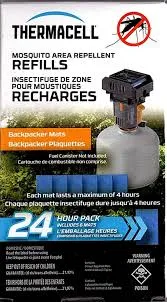 THERMACELL MOSQUITO AREA REPELLENT REFILLS   BACKPACKER MATS   6 PK