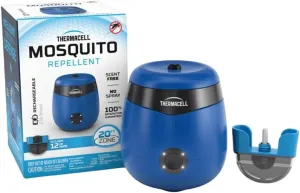 Thermacell Mosquito Repellent E-Series Rechargeable Repeller; Patio Shield 20’ Mosquito Protection Zone; Includes 12-Hr Repellent Refill; No Flame or Scent; Bug Spray and Bug Zapper Alternative