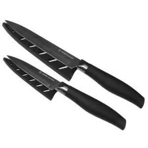 Titan 2-Piece Kitchen Knife Set - Black by Dura Living
