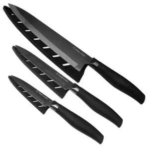 Titan 3-Piece Kitchen Knife Set - Black by Dura Living