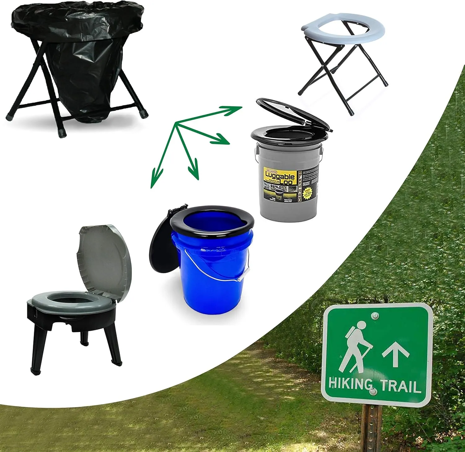 Toilet Liners; Hygienic, Leak-Proof, Odor Free, Compatible with Camping Commodes and Portable Toilets, Black Opaque Color in Convenient Carry Case