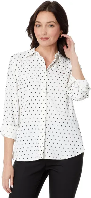 Tommy Hilfiger Women's Clip Dot Button Up Shirt