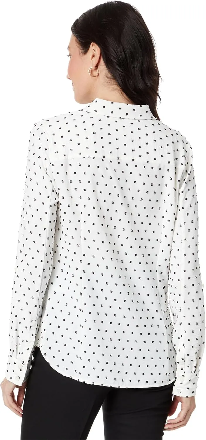 Tommy Hilfiger Women's Clip Dot Button Up Shirt