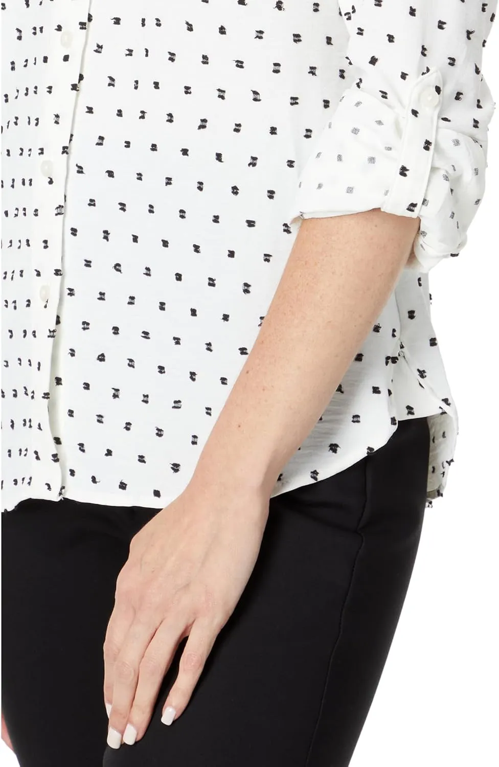 Tommy Hilfiger Women's Clip Dot Button Up Shirt