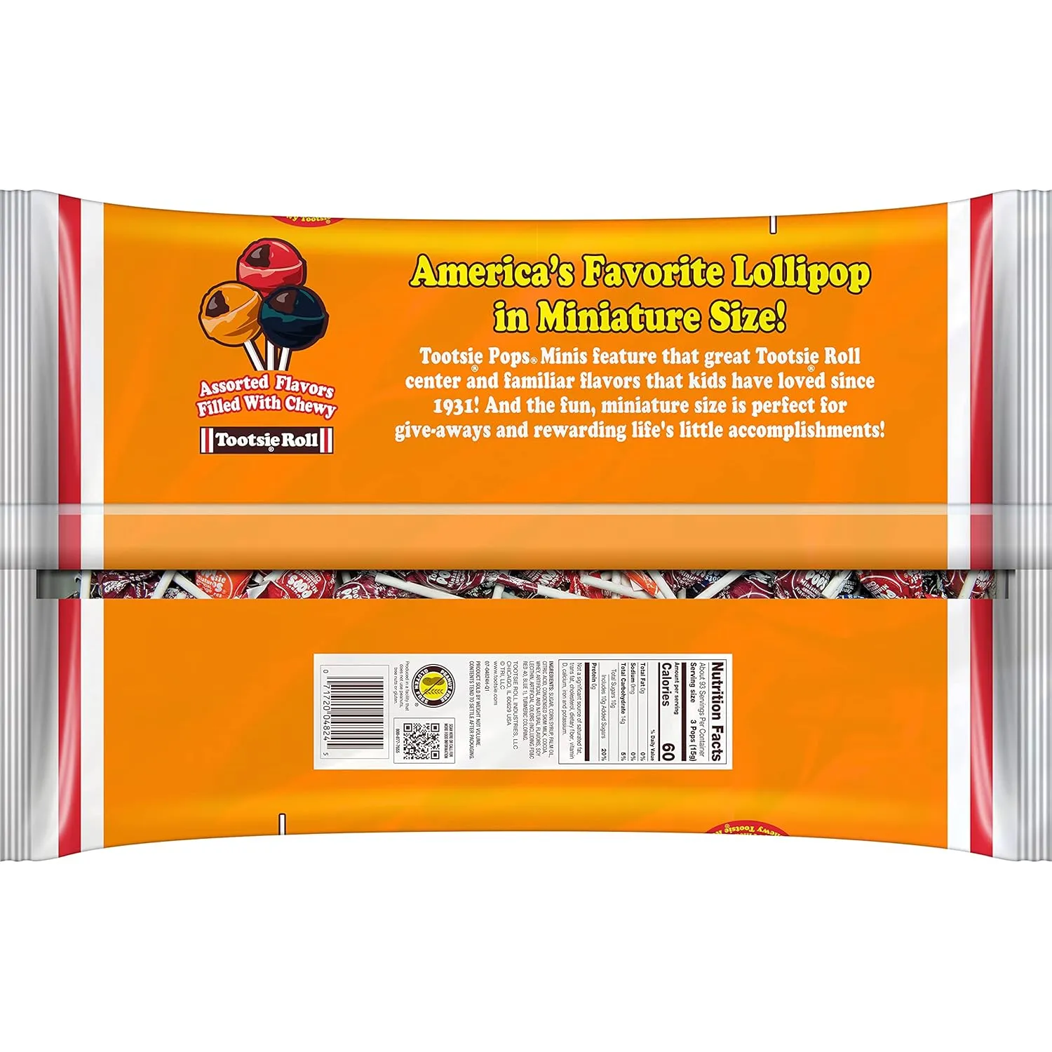 Tootsie Roll Pops Original Fruity Lollipop with Chocolatey Center – Individually Wrapped Lollipop Candy - Peanut Free, Gluten Free - 280 Count, 50.37 oz. (Pack of 1)