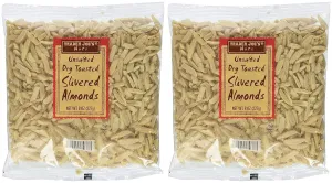 Trader Joe's Unsalted, Dry Toasted Slivered Almonds (Pack of 2)