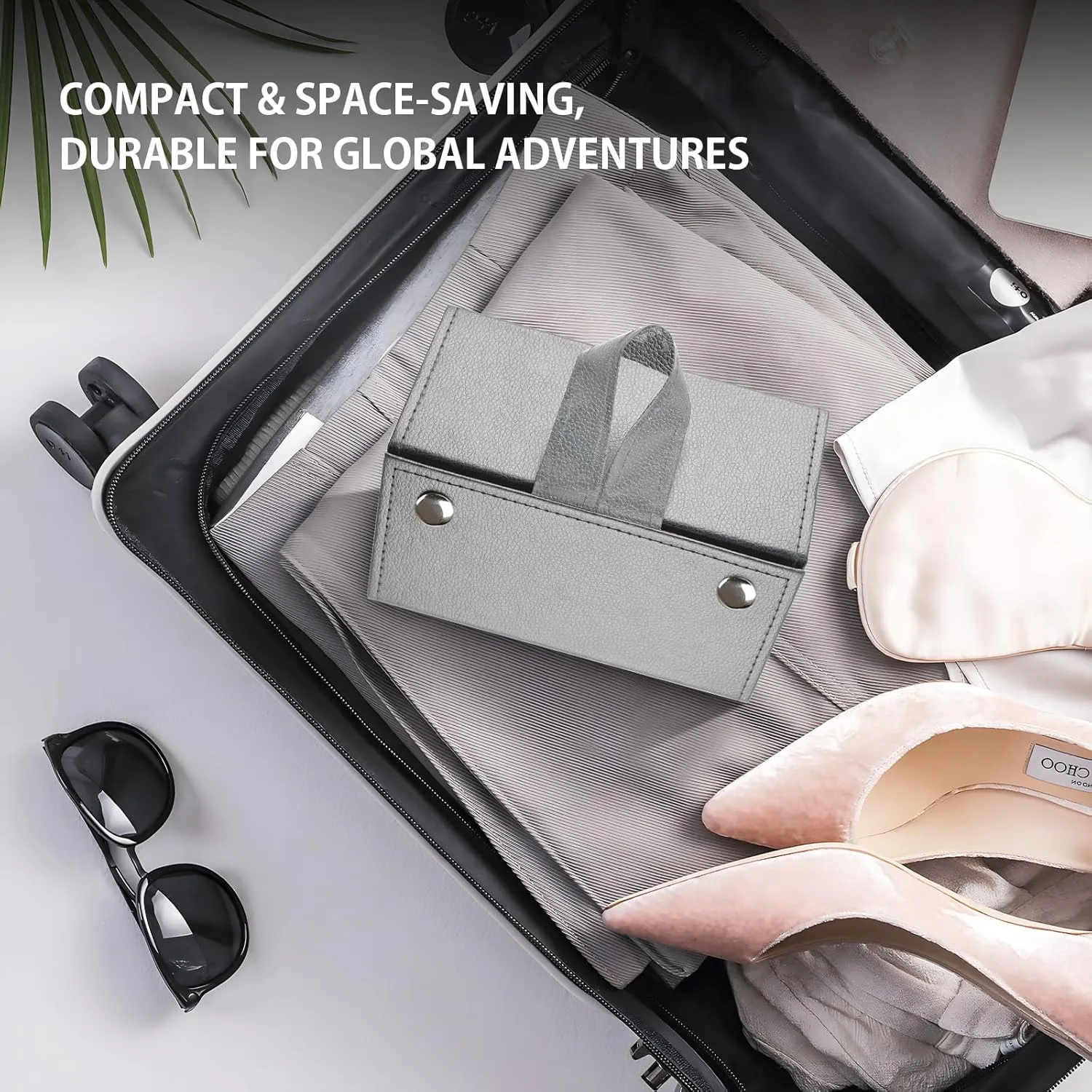 Travel Sunglasses Organizer Case with 5 Slots for Multiple Pairs, Portable Eyeglasses Storage for Men & Women