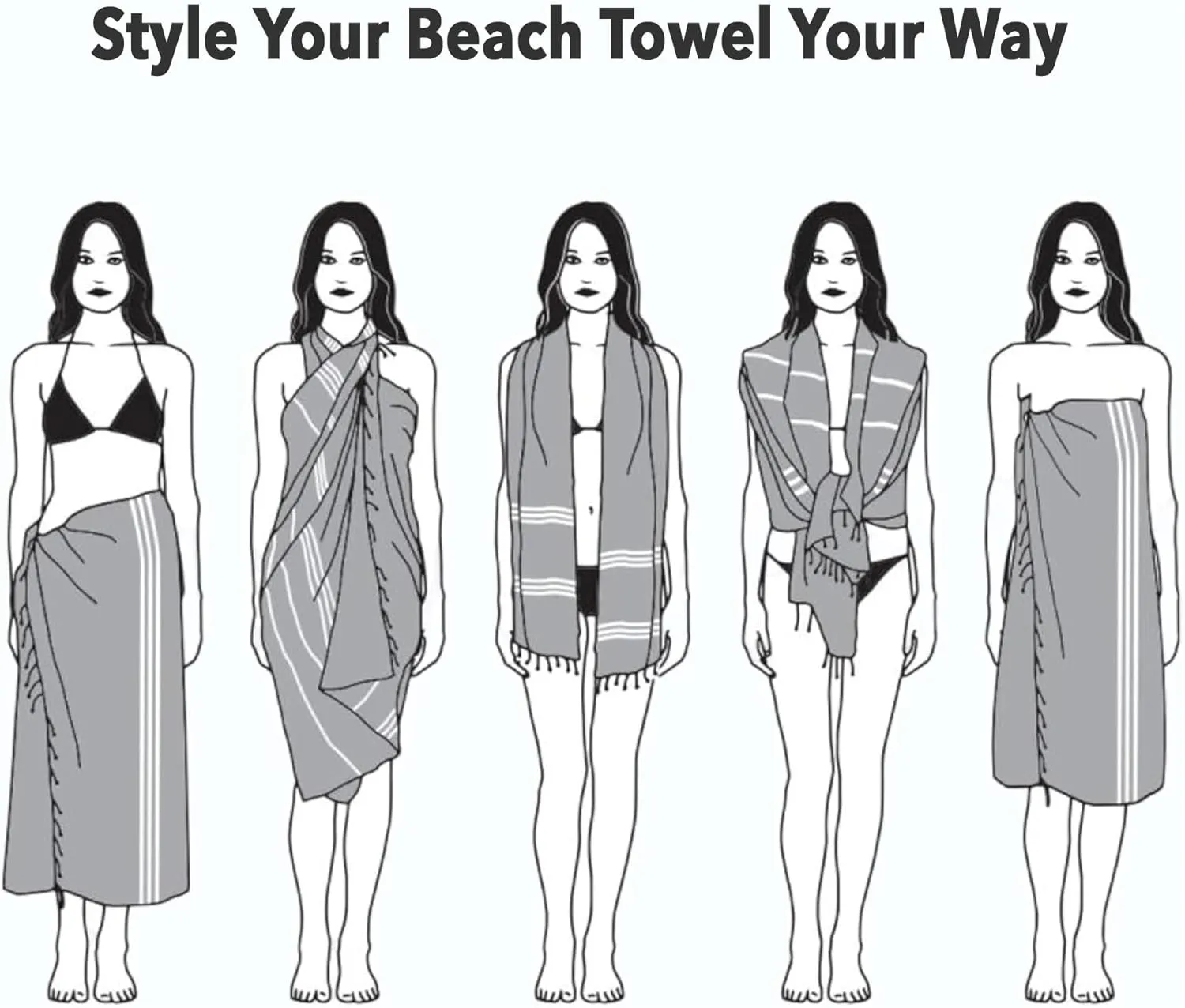Turkish Beach Towel Peshtemal 100% Cotton Quick Dry Boho Decor Camping Blanket 39x71 inches (Orange)