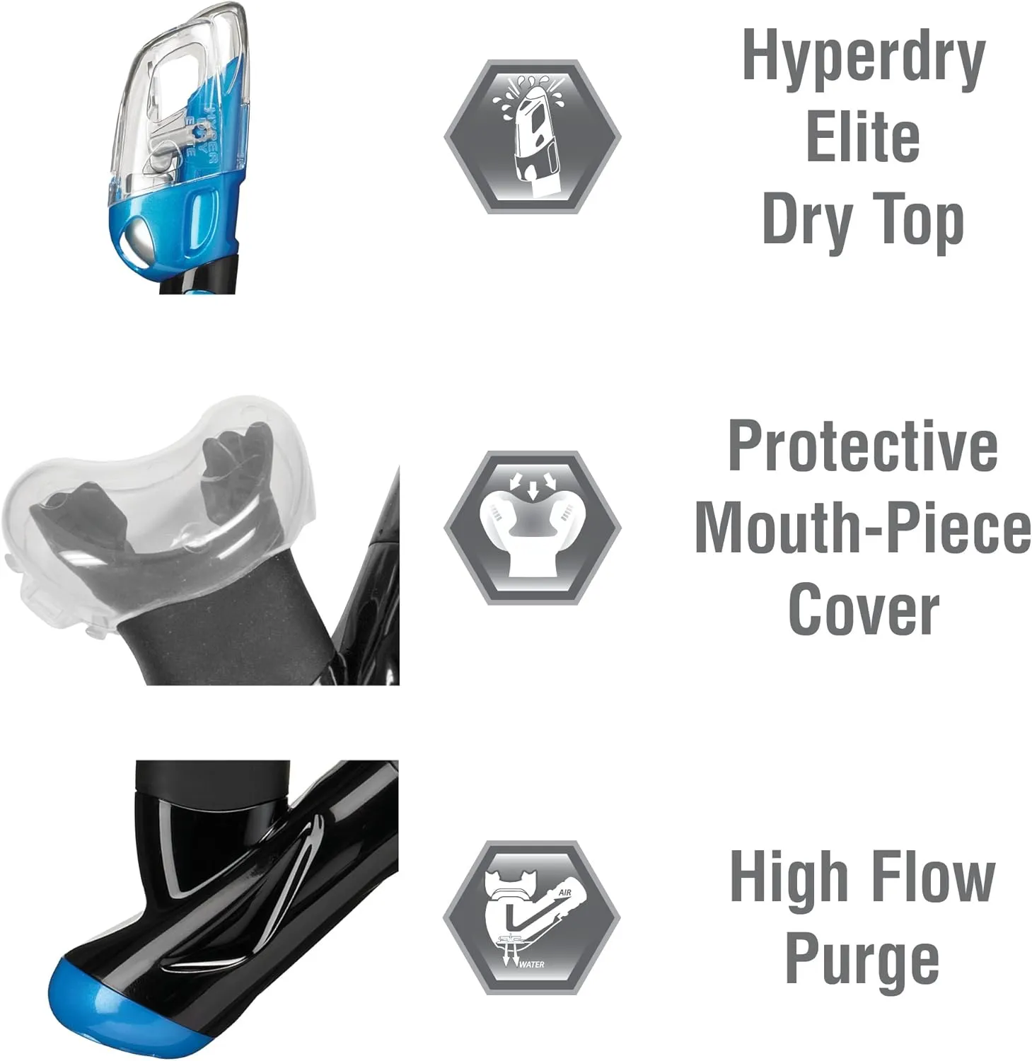 TUSA Sport Adult Serene Mask and Dry Snorkel Combo with Reusable Travel Bag