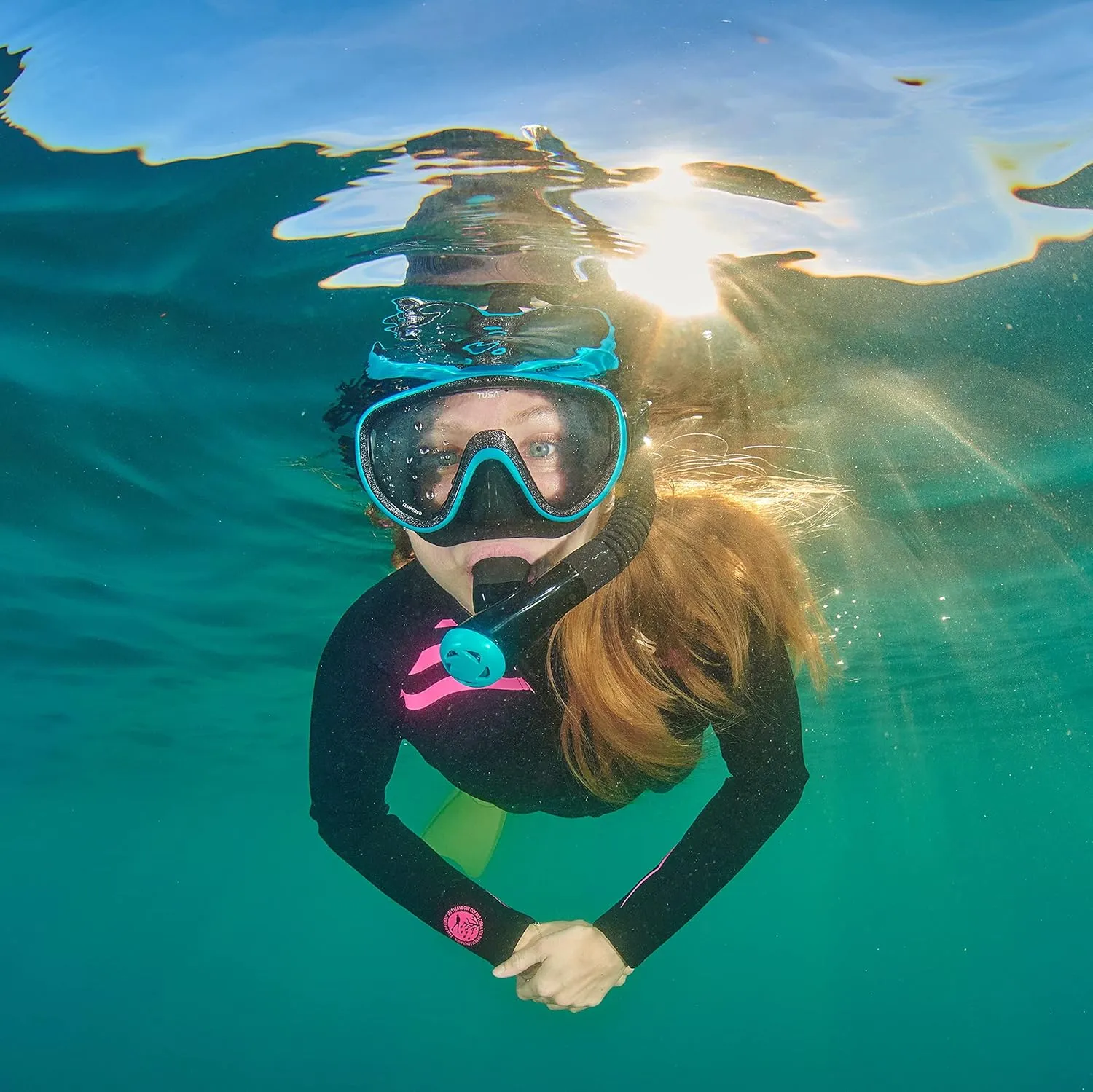 TUSA Sport Adult Serene Mask and Dry Snorkel Combo with Reusable Travel Bag