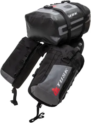 Tusk Excursion Rackless Luggage System w/ Small Dry Duffel Tail Bag Standard Heat Shield Black/Grey