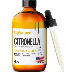 UpNature Citronella Essential Oil 4oz – 100% Pure Citronella Oil for Natural Mosquito Spray & Soap