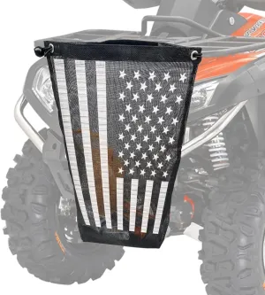 UTV/ATV Trash Bag,PVC Mesh Storage Sack Compatible with Polaris RZR,Can-Am,Kawasaki,Honda & Golf Carts,Universal Fit Off-Road Accessories(USA Flag)