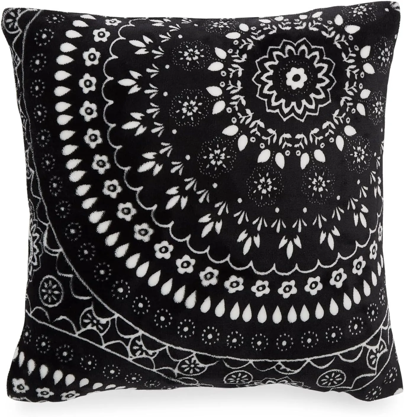 Vera Bradley Women's Decorative Throw Pillow With Removeable Hypoallergenic Insert, Black Bandana Medallion, One Size