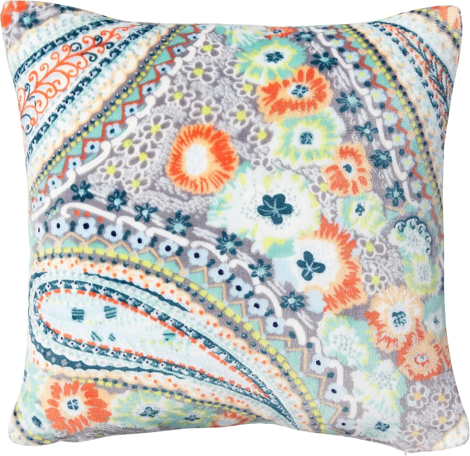 Vera Bradley Women's Decorative Throw Pillow With Removeable Hypoallergenic Insert, Citrus Paisley, One Size