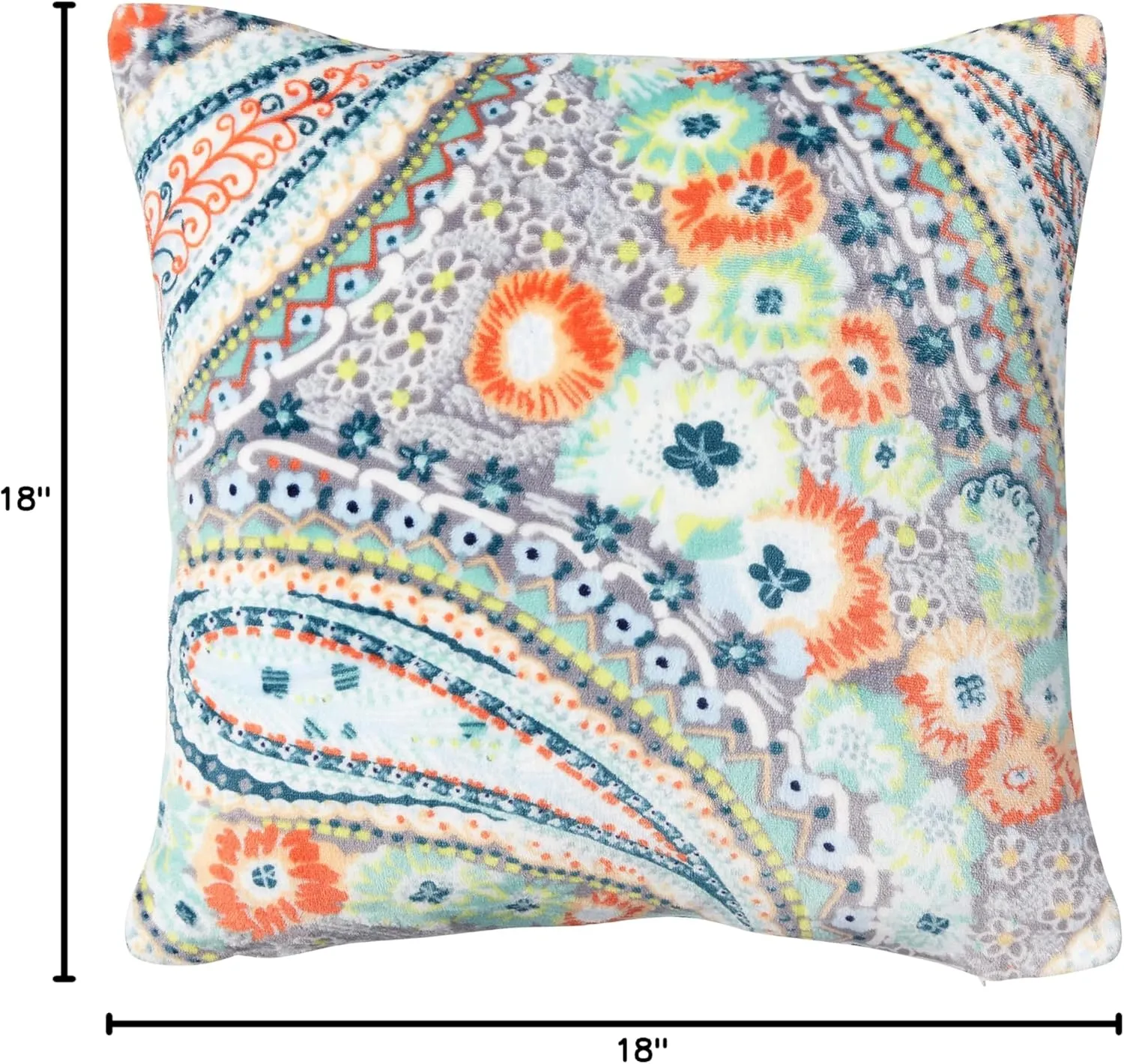 Vera Bradley Women's Decorative Throw Pillow With Removeable Hypoallergenic Insert, Citrus Paisley, One Size