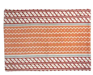 Vietri Bohemian Linens Gray/Orange Reversible Placemats - Set of 4 - FINAL SALE