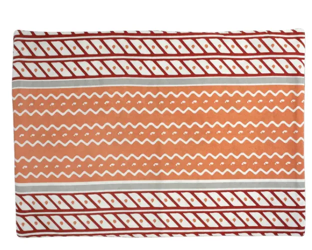 Vietri Bohemian Linens Gray/Orange Reversible Placemats - Set of 4 - FINAL SALE