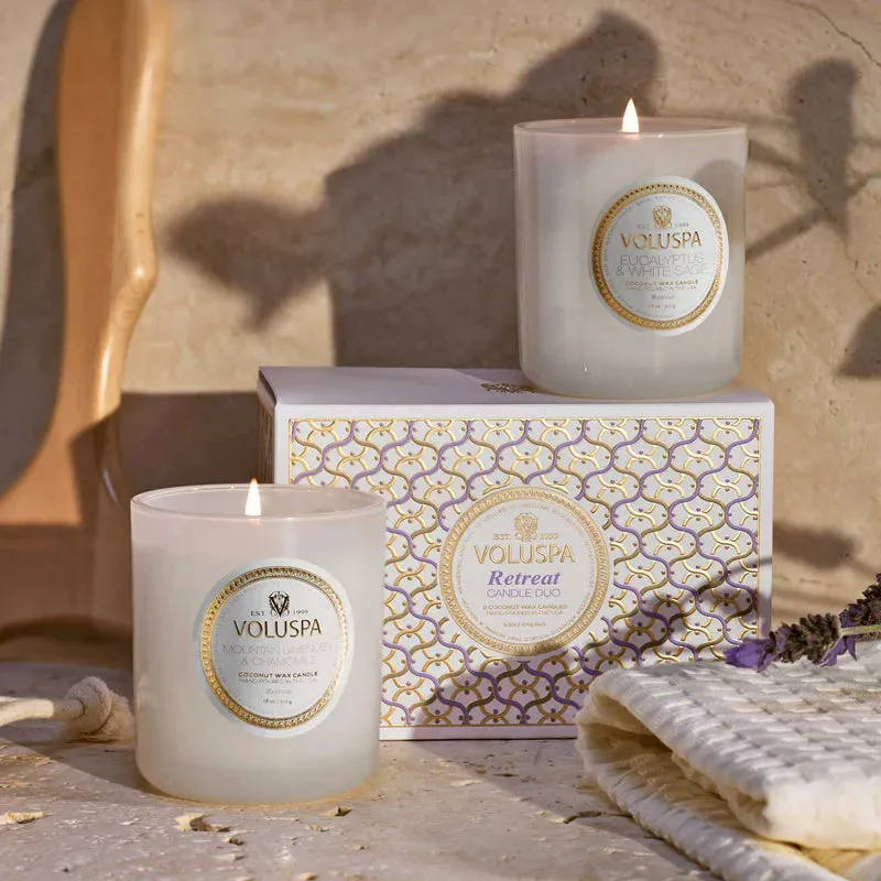 Voluspa Mountain Lavender And Chamomile Classic Candle Duo Gift Set