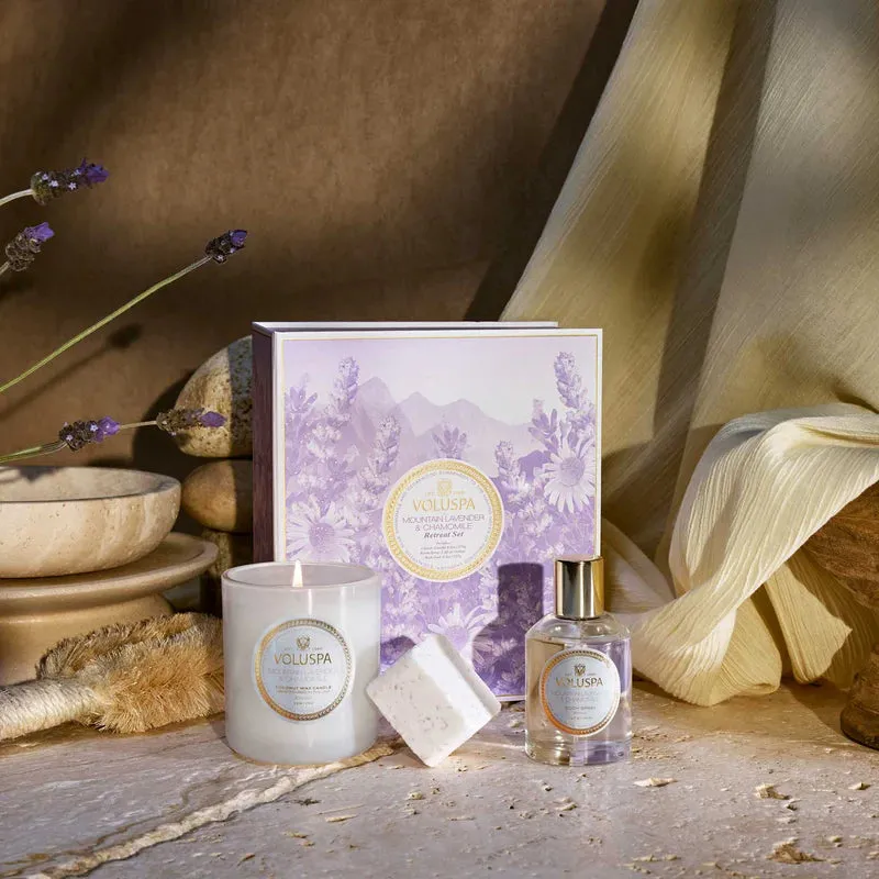 Voluspa Mountain Lavender And Chamomile Retreat Ritual Gift Set