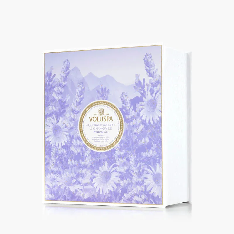Voluspa Mountain Lavender And Chamomile Retreat Ritual Gift Set