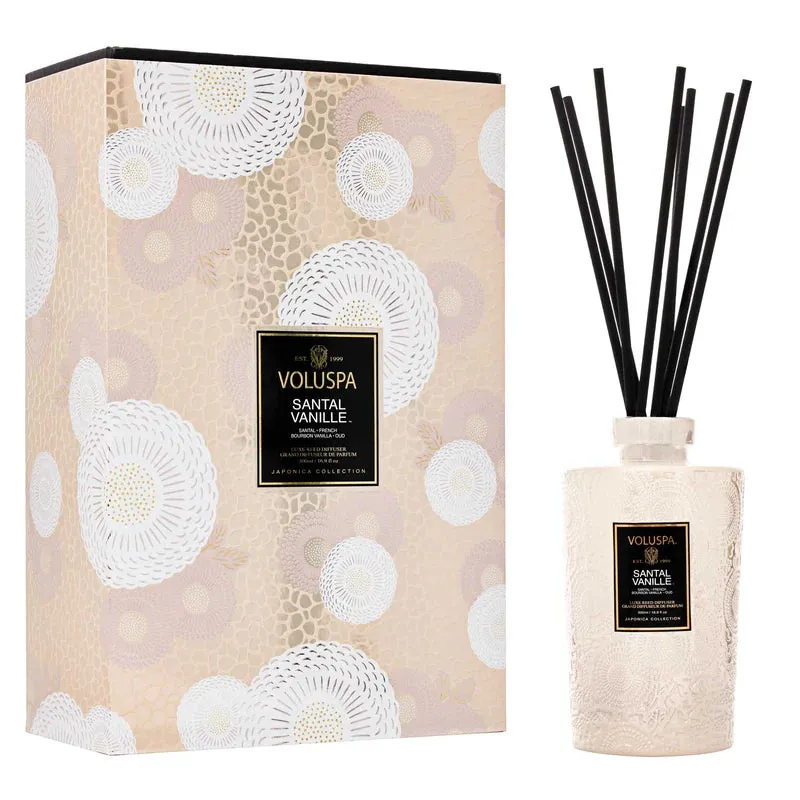 Voluspa Santal Vanille Luxe Reed Diffuser Set