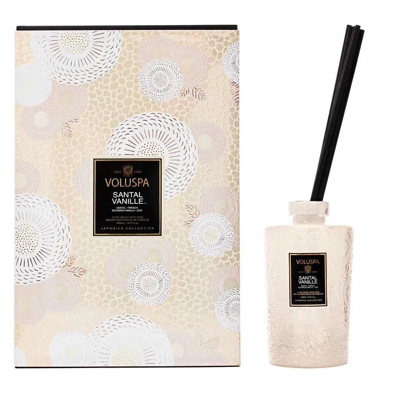 Voluspa Santal Vanille Luxe Reed Diffuser Set