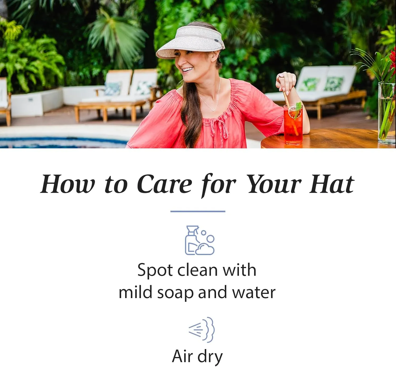 Wallaroo Hat Company Women’s Charlie Sun Visor – Wide Brim, Packable Design and Adjustable Sizing for Medium Crown Sizes