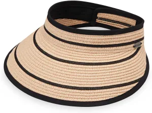Wallaroo Hat Company Women’s Petite Savannah Sun Visor Wide Brim, Packable and Adjustable Sizing for Smaller Crown Sizes