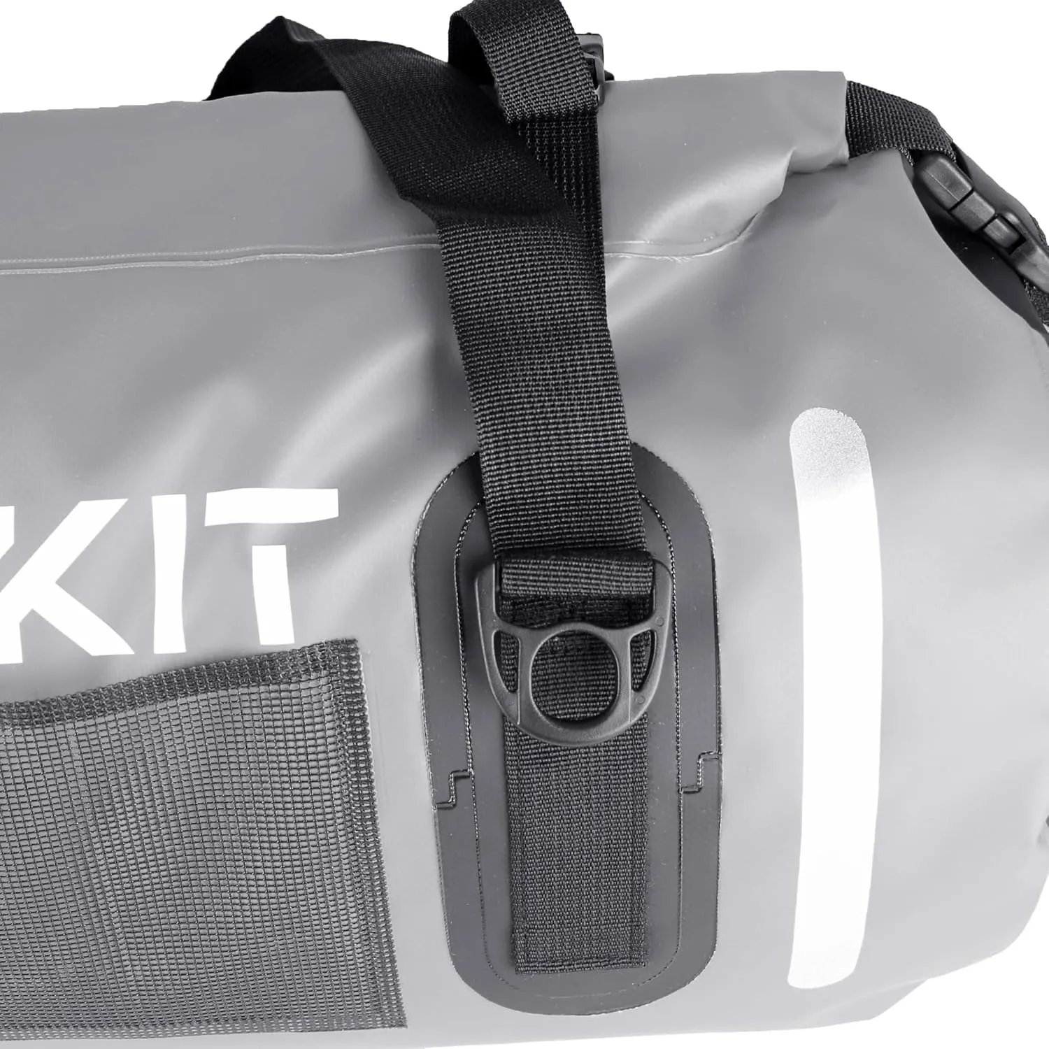 Waterproof Duffle Bag Travel Dry Bag 500D PVC for Motorcycle Tail Kayaking Rafting Boating Swimming Camping Hiking Beach Fishing (Grey, 60L)