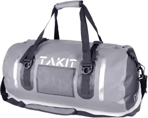 Waterproof Duffle Bag Travel Dry Bag 500D PVC for Motorcycle Tail Kayaking Rafting Boating Swimming Camping Hiking Beach Fishing (Grey, 60L)