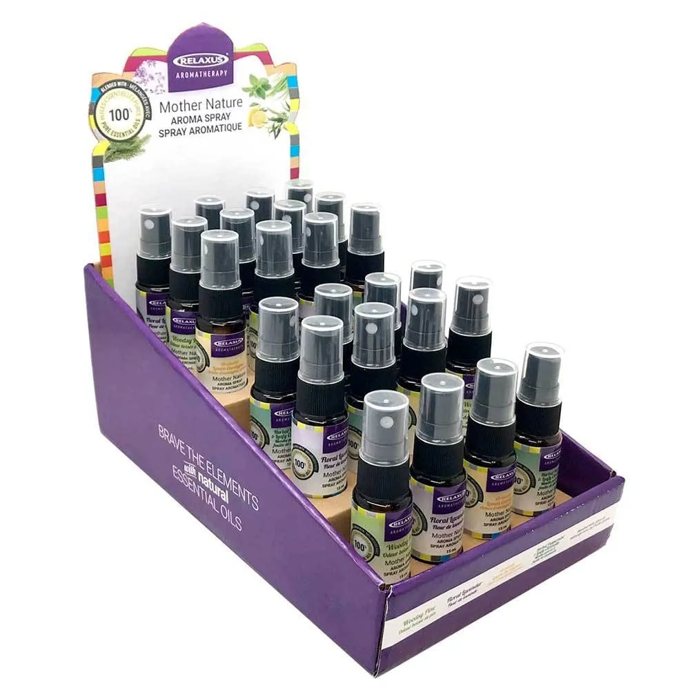 Wholesale Mother Nature Aromatherapy 15 ml Sprays Displayer of 24