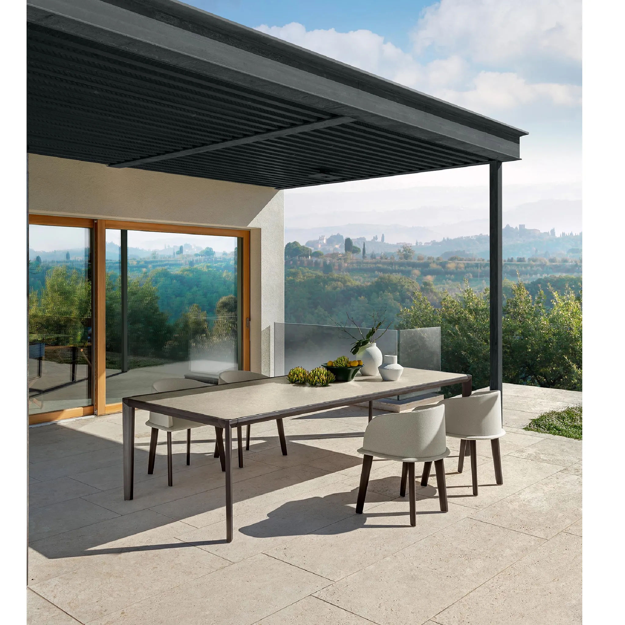 Wood Padded Outdoor Tube Chair | Talenti CleoSoft