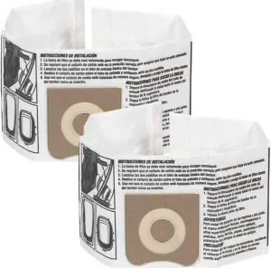 WORKSHOP Wet/Dry Vacs Filter Bags WS32045F Fine Dust Collection Shop Vacuum Bag (2 Dust Bags), Bag Filter Contains Debris for WORKSHOP 3-Gallon to 4.5 Gallon Wet Dry Shop Vacuum Cleaners