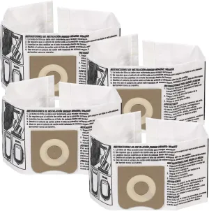 WORKSHOP Wet/Dry Vacs Filter Bags WS32045F2 Fine Dust Collection Shop Vacuum Bag (4 Dust Bags), Bag Filter Contains Debris for WORKSHOP 3-Gallon to 4.5 Gallon Wet Dry Shop Vacuum Cleaners