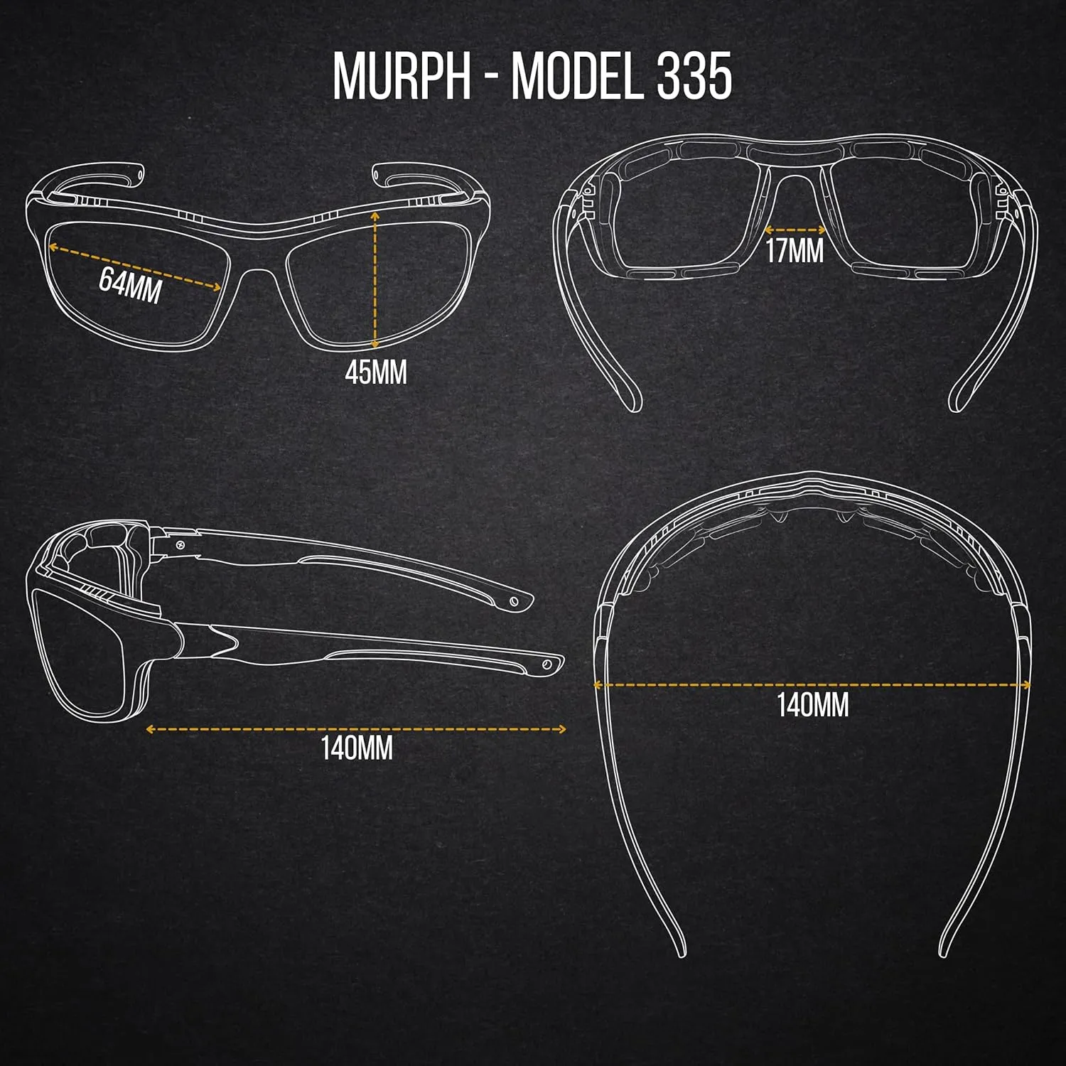 WYND Blocker Polarized Dry Eye Wind Resistant Sunglasses Motorcycle Glasses (Model 335 Polarized)