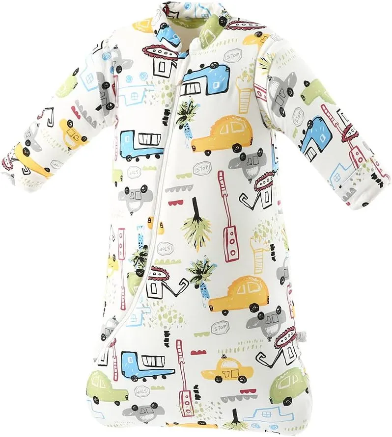 XIFAMNIY Baby Wearable Blanket Toddler Kids Sleeping Bag Detachable Long Sleeve Swaddle 0-5T……