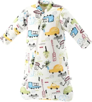 XIFAMNIY Baby Wearable Blanket Toddler Kids Sleeping Bag Detachable Long Sleeve Swaddle 0-5T……