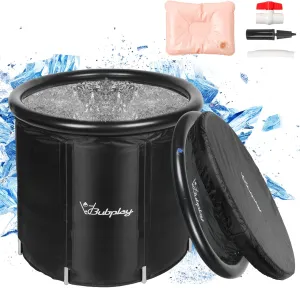 XL Ice Bath Tub for Athletes & Adults - 105 Gallons Ice Tub, Cold Plunge Tub with Cover for Indoor Outdoor, Ice Plunge Tub for Recovery & Cold Water Therapy - Black