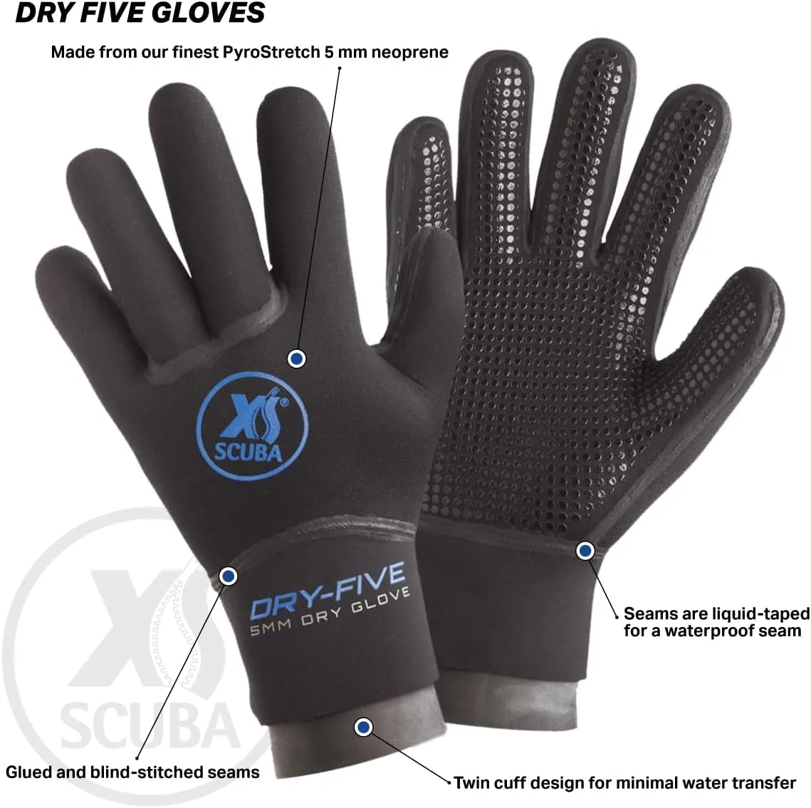 XS Scuba Dry Five Gloves