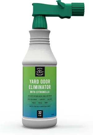 Yard Odor Eliminator for Dogs Plus Citronella - Outdoor Yard Deodorizer for Dog Urine & Poop - 32 fl oz Spray Eliminates Smell from Lawn and Yard - Use on Grass, Patios, Gravel, Concrete & More