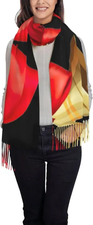 Yellow Sunflowers Exquisite Cashmere Tassel Scarf And Shawl Wraps Lightweight Fashion Scarf Presents For Ladies